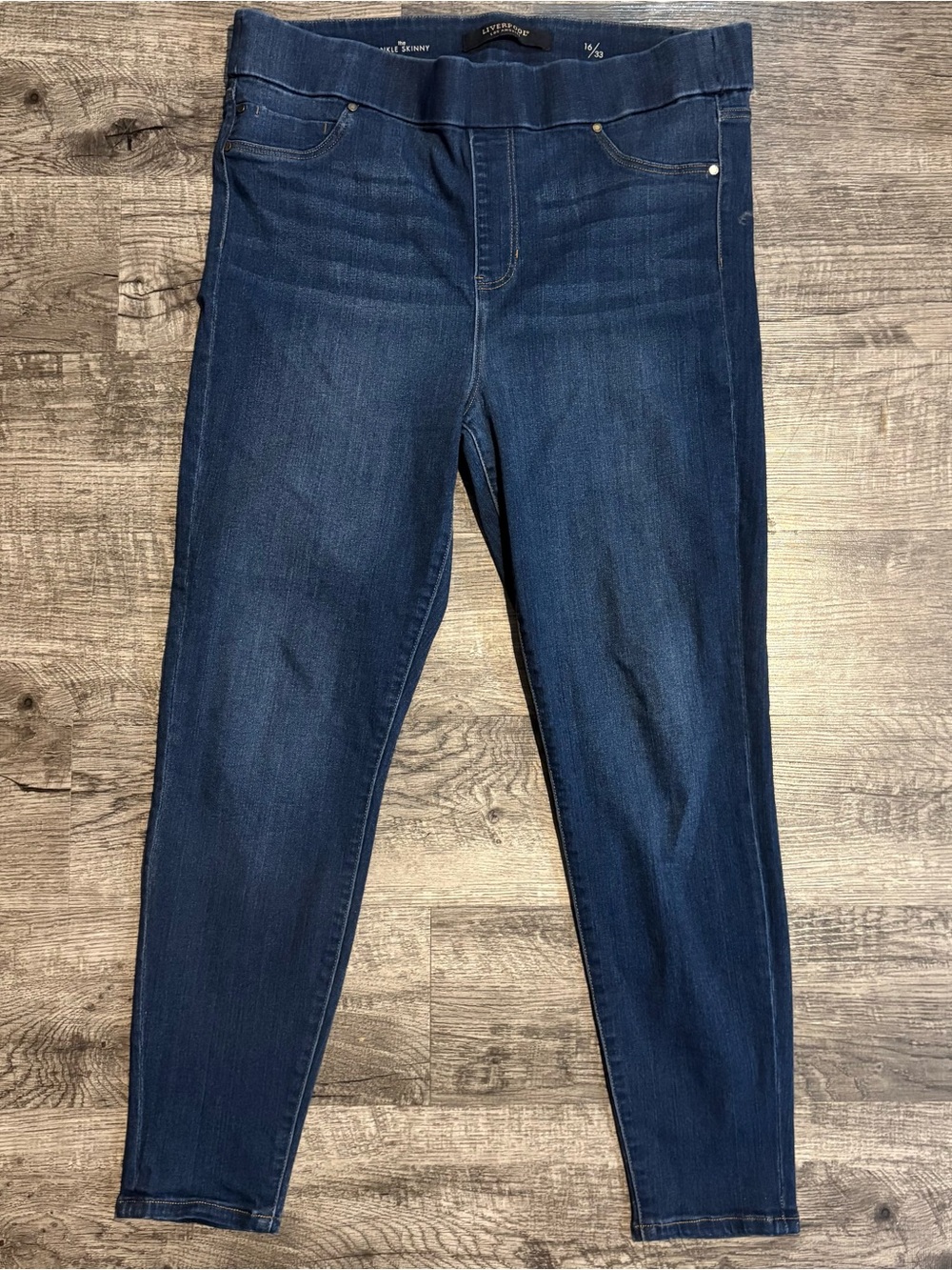 Liverpool Jeans Women’s 16 Blue Pull On Ankle Skinny